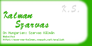 kalman szarvas business card