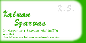 kalman szarvas business card